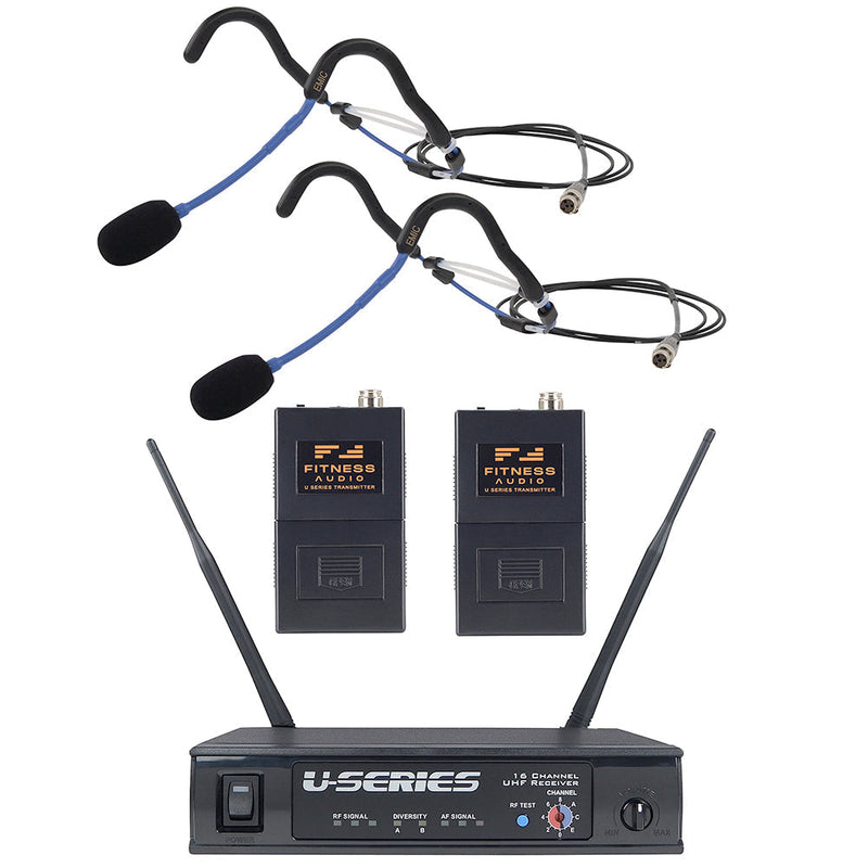 Fitness Audio U-Series Heavy-Use System Bundle with Two Emic Headset Microphones