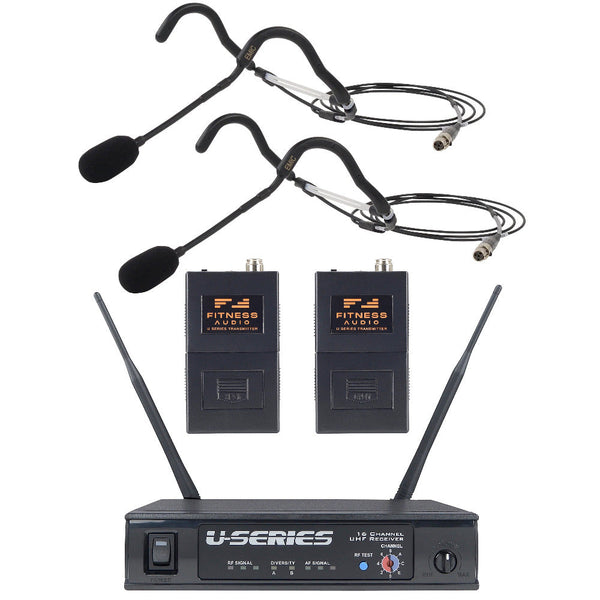 Fitness Audio U-Series Heavy-Use System Bundle with Two Emic Headset Microphones