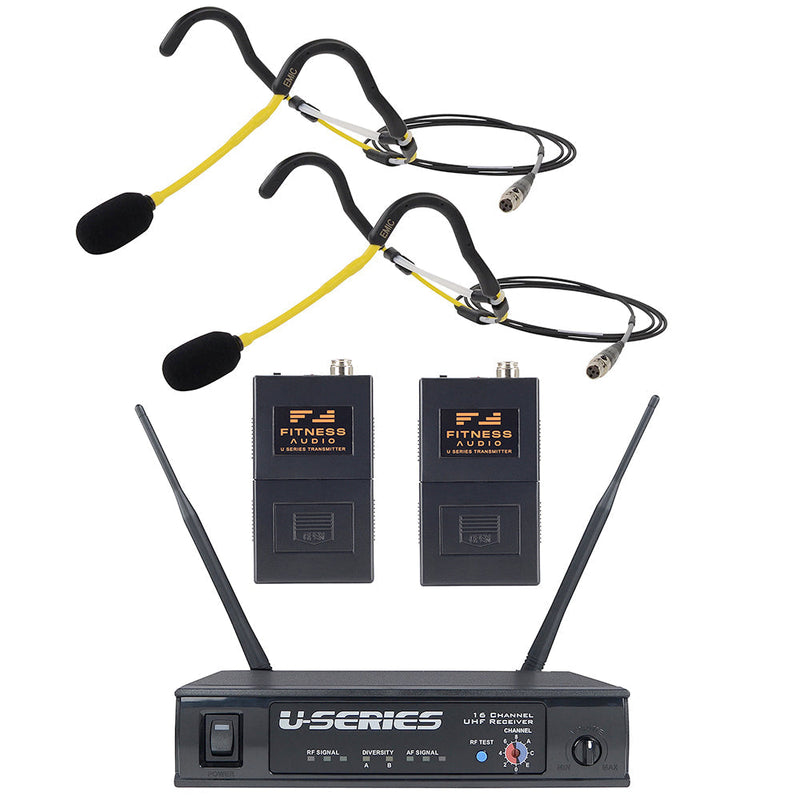 Fitness Audio U-Series Heavy-Use System Bundle with Two Emic Headset Microphones