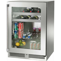 Perlick 24" Built-In Beverage Center with 16 Bottle/62 Can Capacity, Stainless Steel Glass Door - HP24BO-4-3