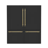 Hallman 72" Built-in, Side by Side Refrigerator with total of 28.4 Cu. Ft. and Freezer with a total of 11.2 Cu.Ft, Contemporary European Design, Panel Ready