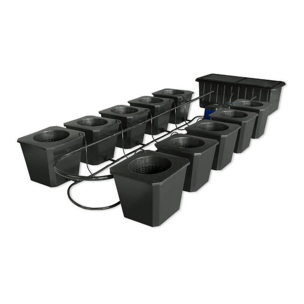 Supercloset 10-Site Bubble Flow Buckets Hydroponic Grow System - Gsi-Bfb10