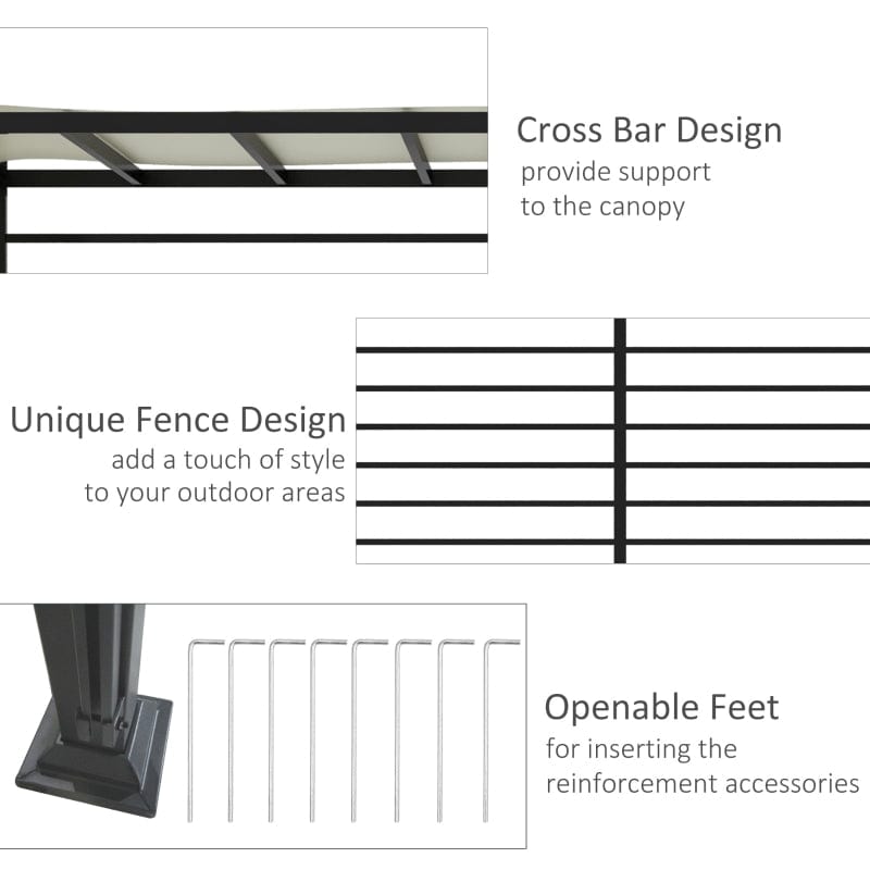 Outsunny 12' x 10' Outdoor Pergola Patio Gazebo - 84C-304