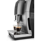 De'Longhi Dinamica Fully Automatic Coffee and Espresso Machine with Premium Manual Milk Frother in Silver ECAM35025SB