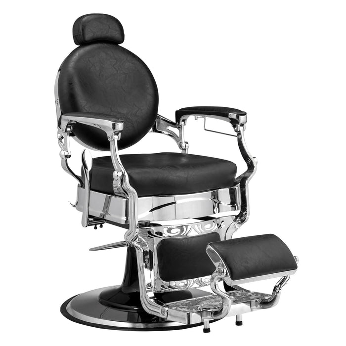 OmySalon PH439 Vintage Style Heavy Duty Hydraulic Recline Barber Chair - G59000439+G59000440