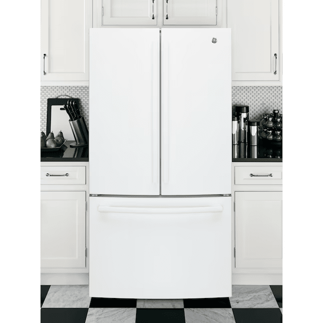 GE 27-cu ft French Door Refrigerator with Ice Maker and Water dispenser White Energy Star - GNE27JGMWW