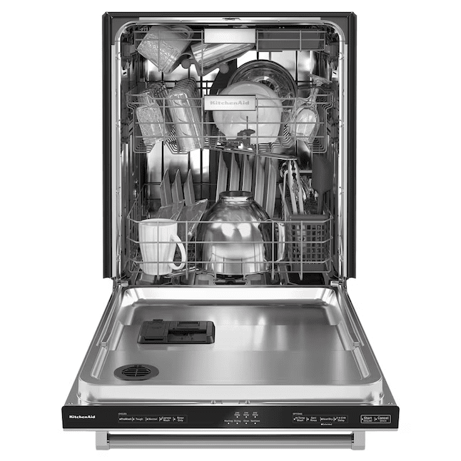 KitchenAid FREEFLEX With Third Rack Top Control 24-in Built-In Dishwasher Third Rack 44-dBA - KDTM404KPS