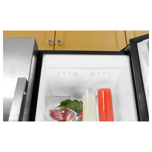 GE 25.3-cu ft Side-by-Side Refrigerator with Ice Maker, Water and Ice Dispenser Stainless Steel - GSS25GYPFS