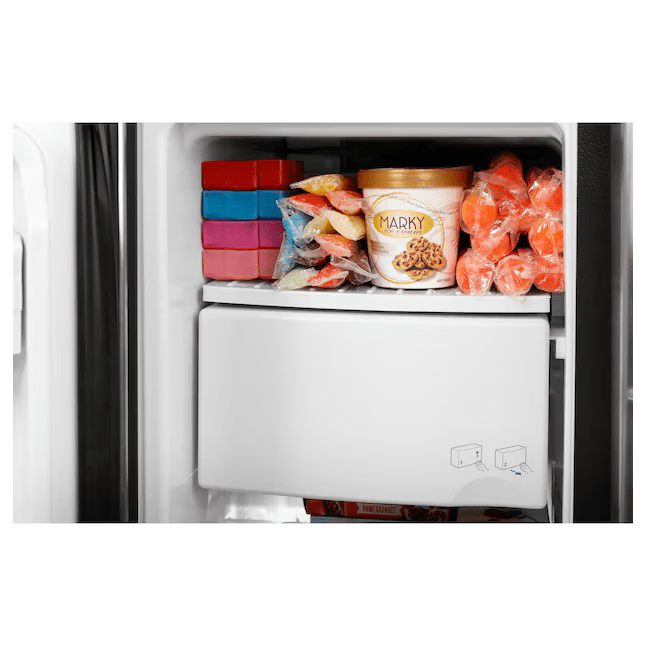 GE 25.3-cu ft Side-by-Side Refrigerator with Ice Maker, Water and Ice Dispenser Stainless Steel - GSS25GYPFS