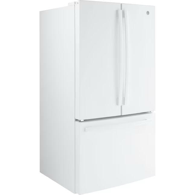 GE 27-cu ft French Door Refrigerator with Ice Maker and Water dispenser White Energy Star - GNE27JGMWW