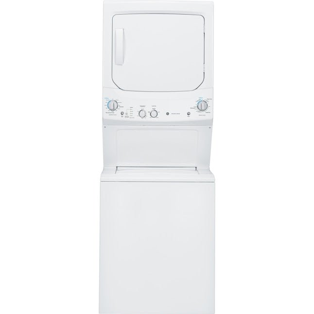 GE Electric Stacked Laundry Center with 3.8-cu ft Washer and 5.9-cu ft Dryer - GUD27ESSMWW