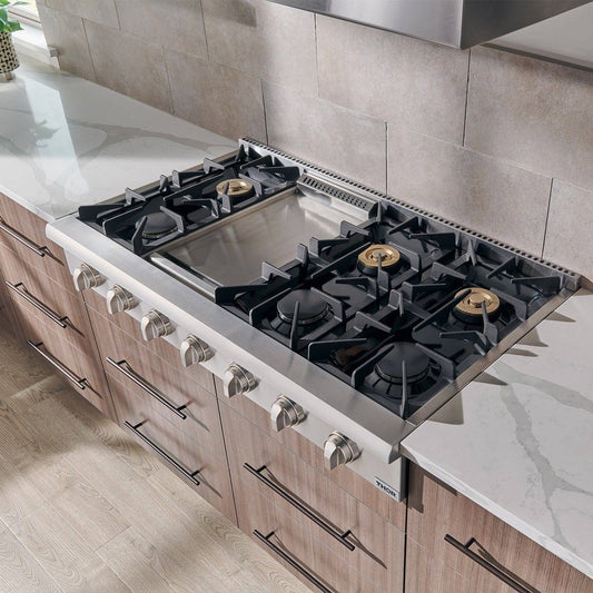 Thor Kitchen 48 In. Propane Gas Range-top in Stainless Steel