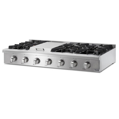 Thor Kitchen 48 In. Propane Gas Range-top in Stainless Steel