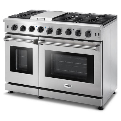 Thor Kitchen 48-inch 6.8 cu. ft. Double Oven Gas Range in Stainless Steel
