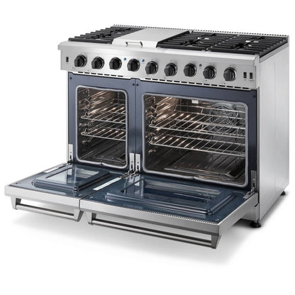 Thor Kitchen 48-inch 6.8 cu. ft. Double Oven Gas Range in Stainless Steel