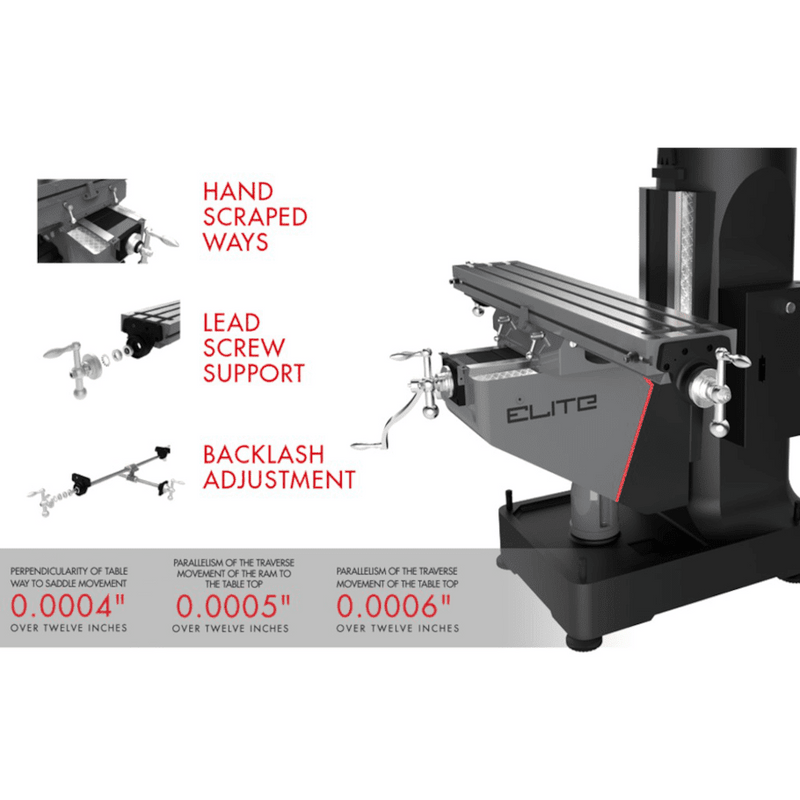 JET Elite ETM-949 Mill with X, Y-Axis JET Powerfeeds - JT9-894113