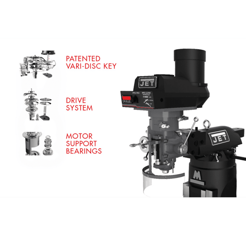 JET Elite ETM-949 Mill with X, Y-Axis JET Powerfeeds - JT9-894113