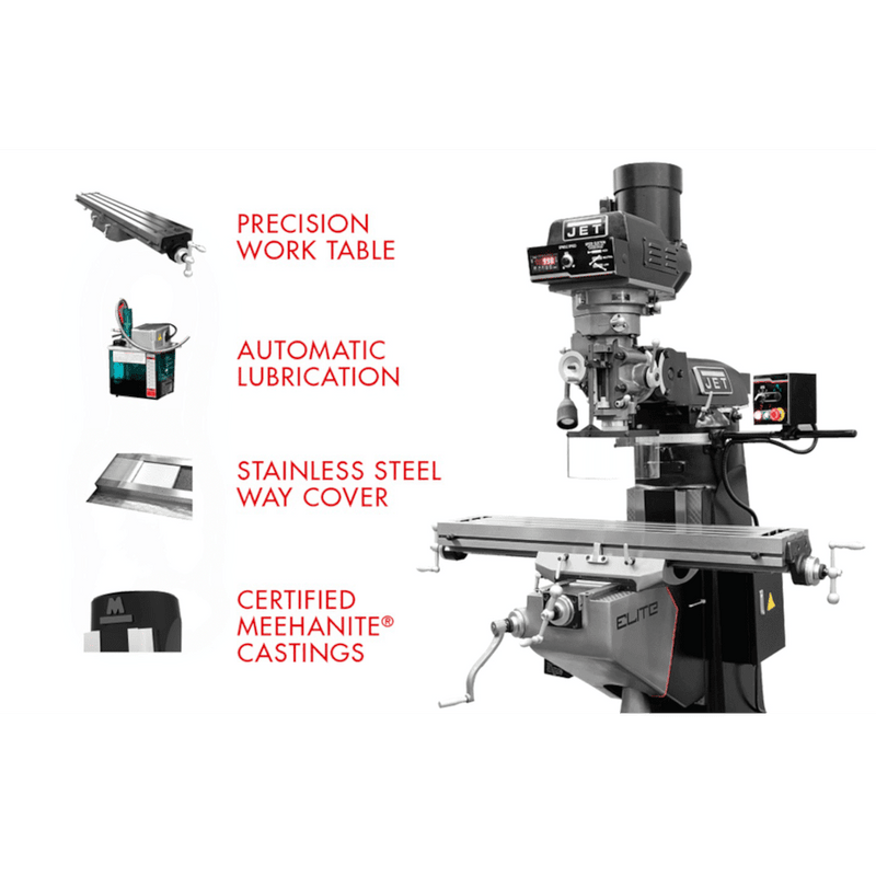 JET Elite ETM-949 Mill with X, Y-Axis JET Powerfeeds - JT9-894113