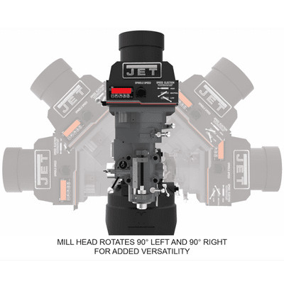 JET Elite EVS-949 Mill with 3-Axis ACU-RITE 303 Knee DRO and X, Y, Z-Axis JET Powerfeeds - JT9-894340