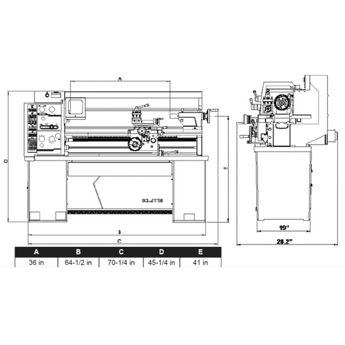 JET Elite Lathe E-1440VS with Collet Closer