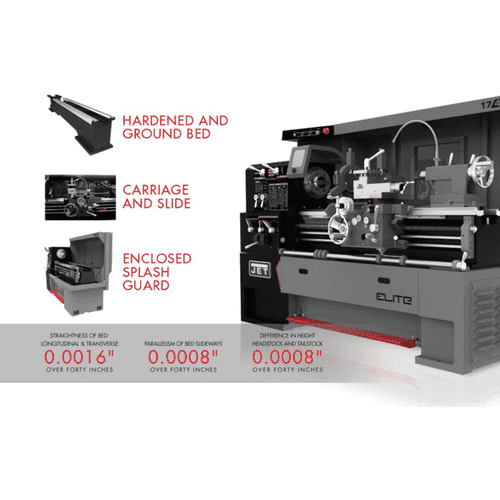 JET Elite Lathe E-1340VS with Newall DP700 DRO - JT-892419