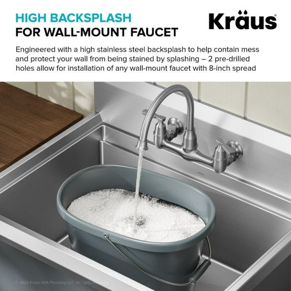 Kraus 32" Free Standing Stainless Steel Utility Sink - KWS100-32