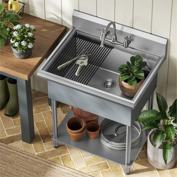 Kraus 32" Free Standing Stainless Steel Utility Sink - KWS100-32