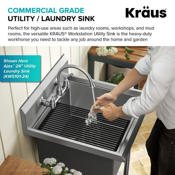 Kraus 19" Free Standing Stainless Steel Utility Sink - KWS101-19