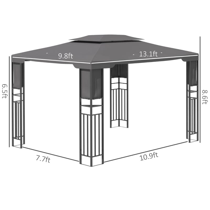 Outsunny 13' x 10' Patio Gazebo Canopy Outdoor Shelter - 84C-323