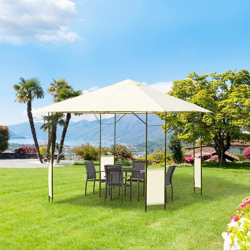 Outsunny 10'x10' Outdoor Modern Gazebo Canopy Cover with Cloth Side Panels - 01-0867