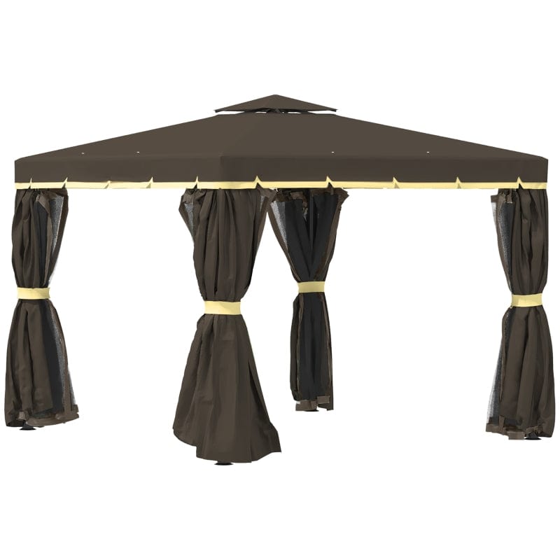 Outsunny 10' x 10' Patio Gazebo Outdoor Canopy Shelter - 84C-269CF