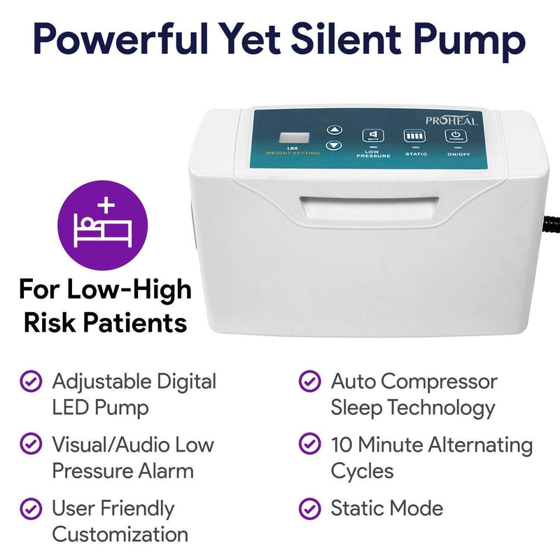 Low Air Loss Alternating Pressure Mattress with Air Bolsters, Cell-On-Cell - 36"x80"x8/11"