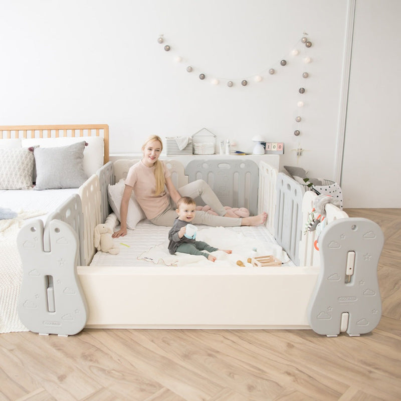 GGUMBI Family Guard Baby Room Set Basic Guard + Clean Mat - Gumb-Fguard-Bbroom-Coco Beige