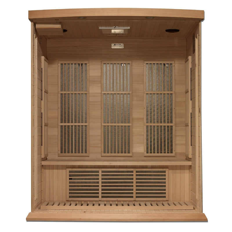 Maxxus 3-Person Low EMF Under 8MG FAR Infrared Sauna Canadian Hemlock