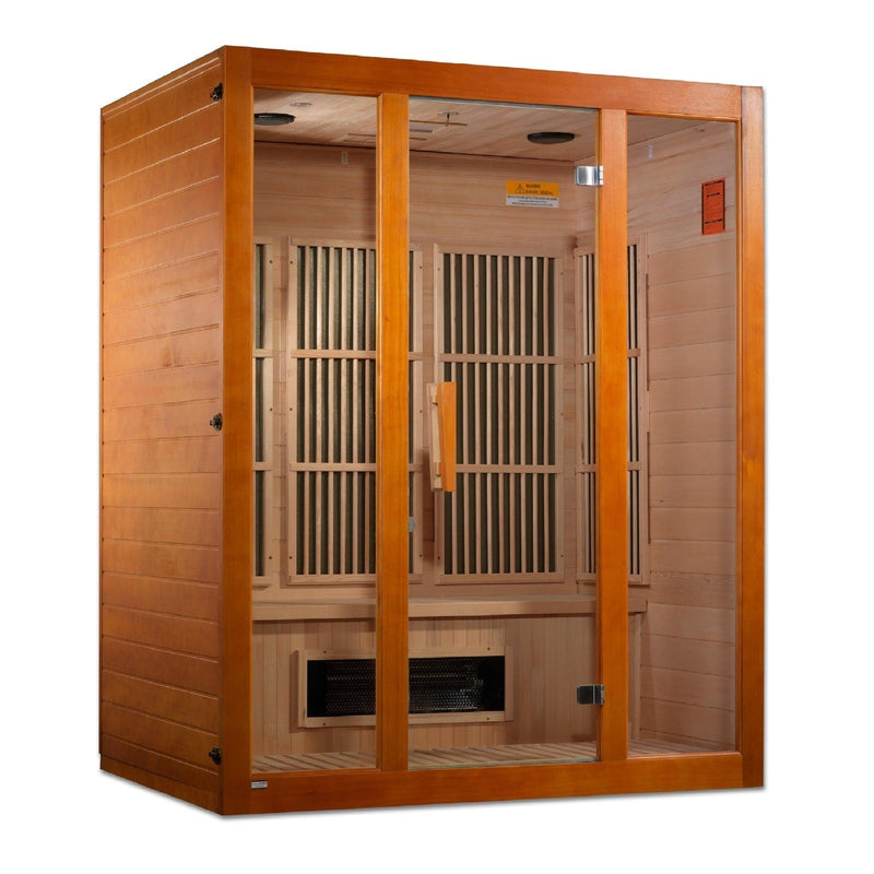 Maxxus Alpine 3-Person Low EMF Under 8MG FAR Infrared Sauna Canadian Hemlock