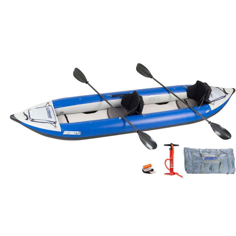 Sea Eagle Explorer 420X Inflatable Kayak Pro Carbon Tandem Package