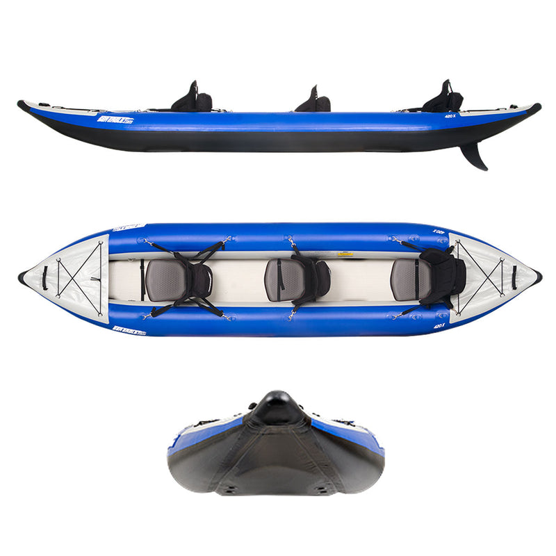 Sea Eagle Explorer 420X Inflatable Kayak Pro Carbon Tandem Package