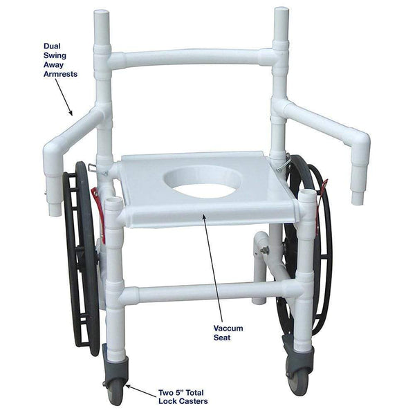 MJM 18" Wide Folding De-Con Transfer Chair - 131-18-24W-F-DE-CON