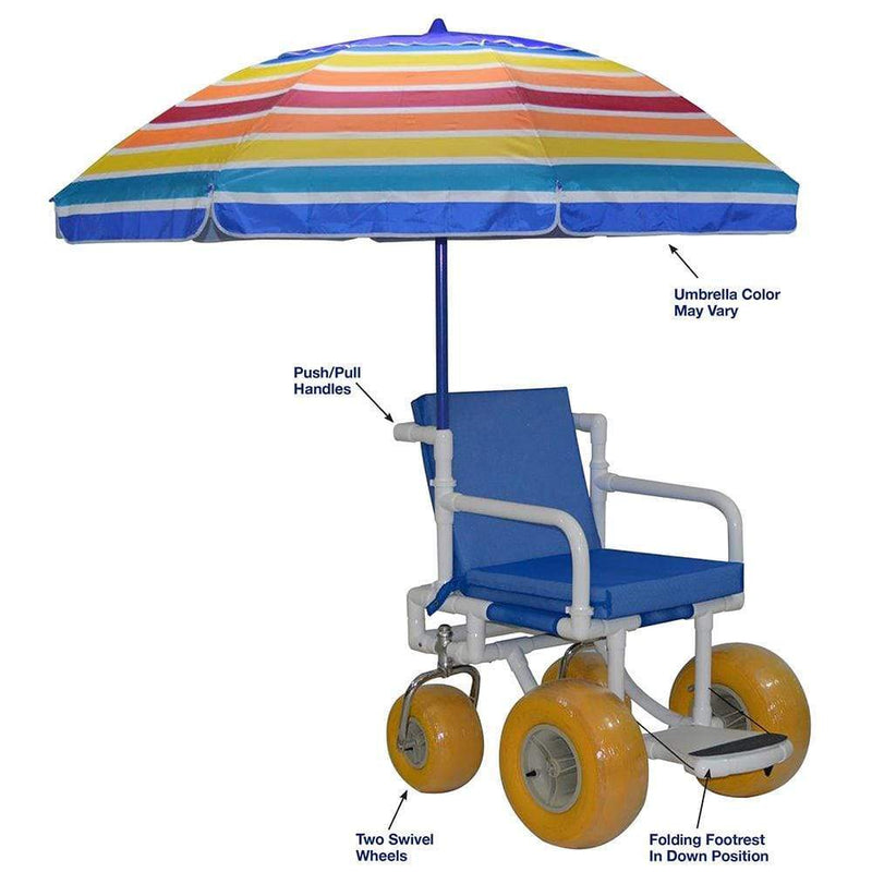 MJM All Terrain Beach Wheelchair - 722-ATC-YEL