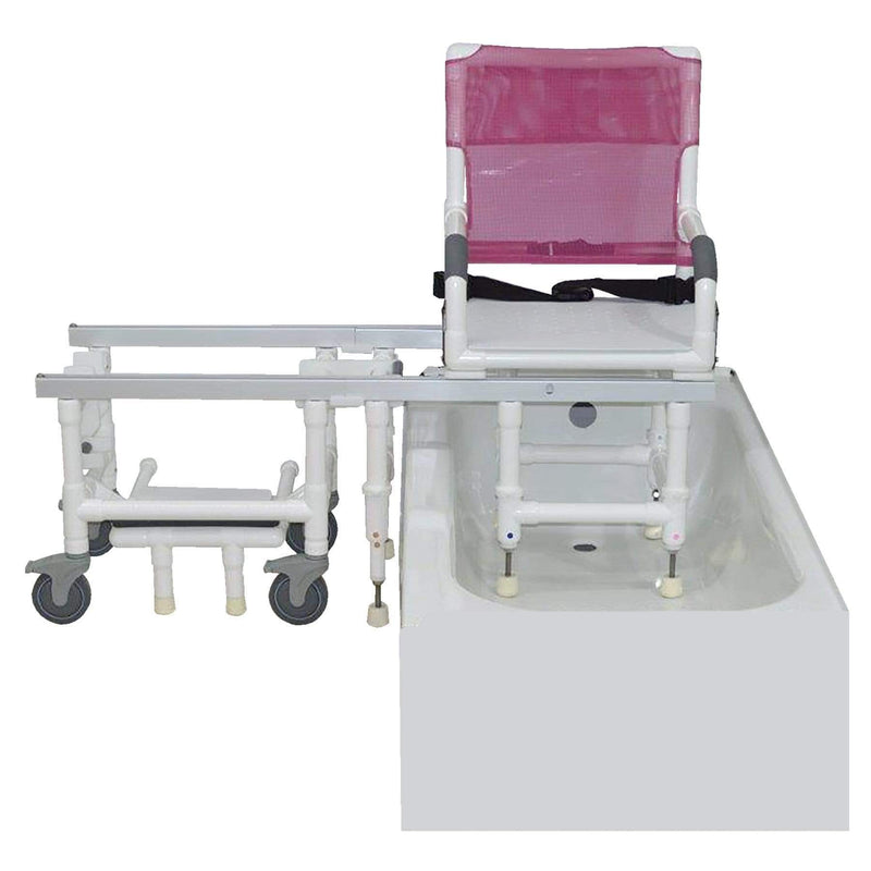 MJM Deluxe All Purpose Dual Shower/transfer Chair with Flat Stock Seat - D118-5-F-SLIDE