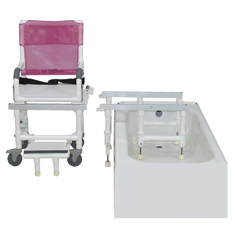 MJM Deluxe All Purpose Dual Shower/transfer Chair with Flat Stock Seat - D118-5-F-SLIDE