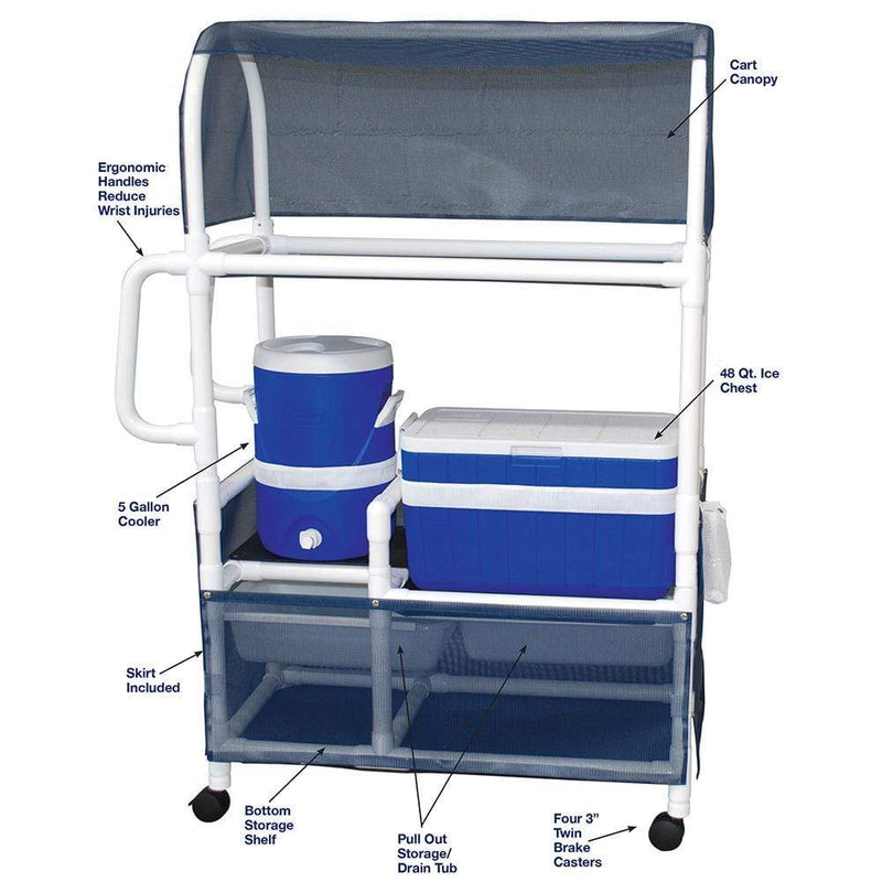 MJM 17" Wide Hydration Cart with Canopy - 831