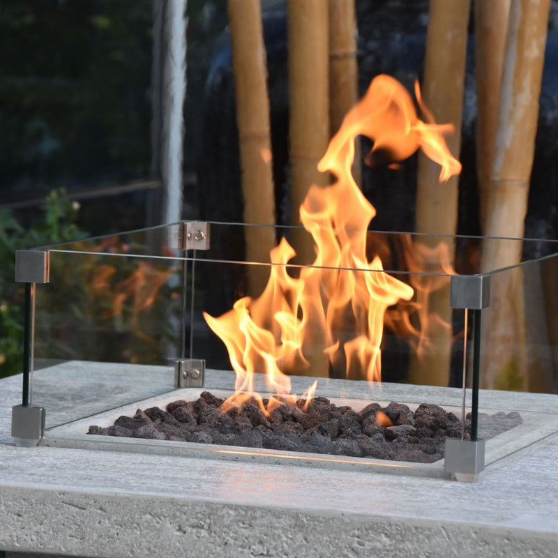 Elementi Montreal 34 in. x 34 in. Square Concrete Liquid Propane Fire Pit OFG221