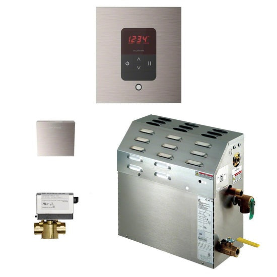 Mr Steam 7.5kW Steam Bath Generator Package - Square - Brushed Nickel - 225C1ATSQBN