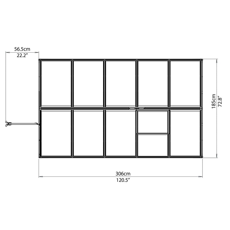 Palram - Mythos 6' x 10' Greenhouse - Silver - HG5010