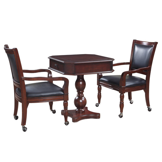 Hathaway Fortress 3 in 1 Mahogany Chess Game Table w/ Chairs - BG2995