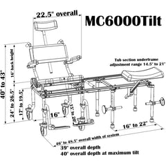 Nuprodx Multichair Tub and Commode Slider System with Tilt-In-Space - Mc6000tilt