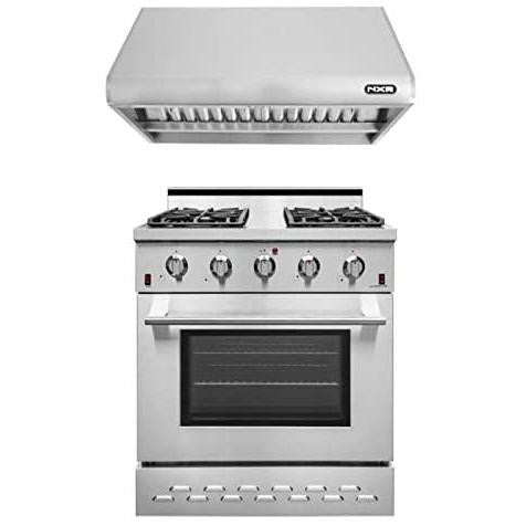 NXR 30" Propane Gas Range and RH3001 Under Cabinet Hood Bundle in Stainless Steel - SC3055LPRHBD