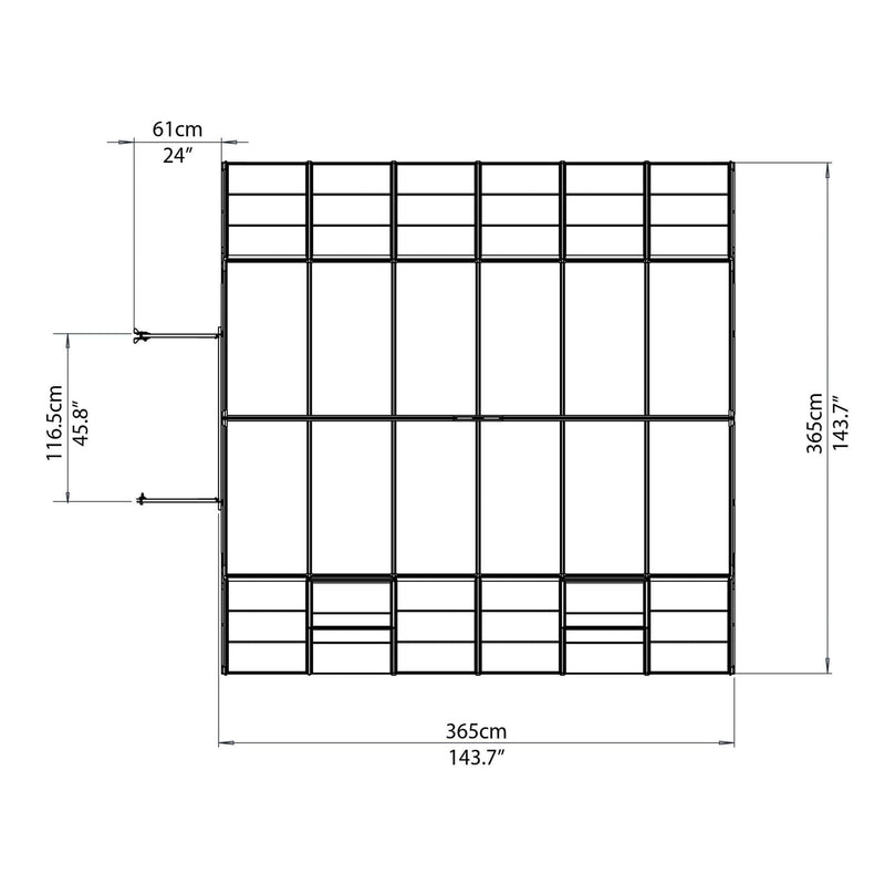 Garden Igloo Palram Canopia 12x12 Ft Americana Greenhouse Kit With 0.8mm Poly carbonate Glazing HG5212