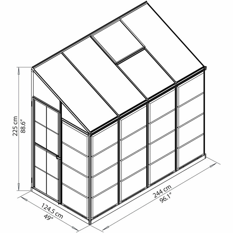 Palram - Canopia Hybrid Lean-to Greenhouse | 4 x 8